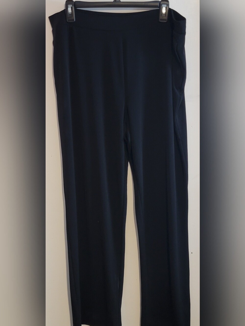 Susan Graver Black Straight-Leg Pull-On Pants
